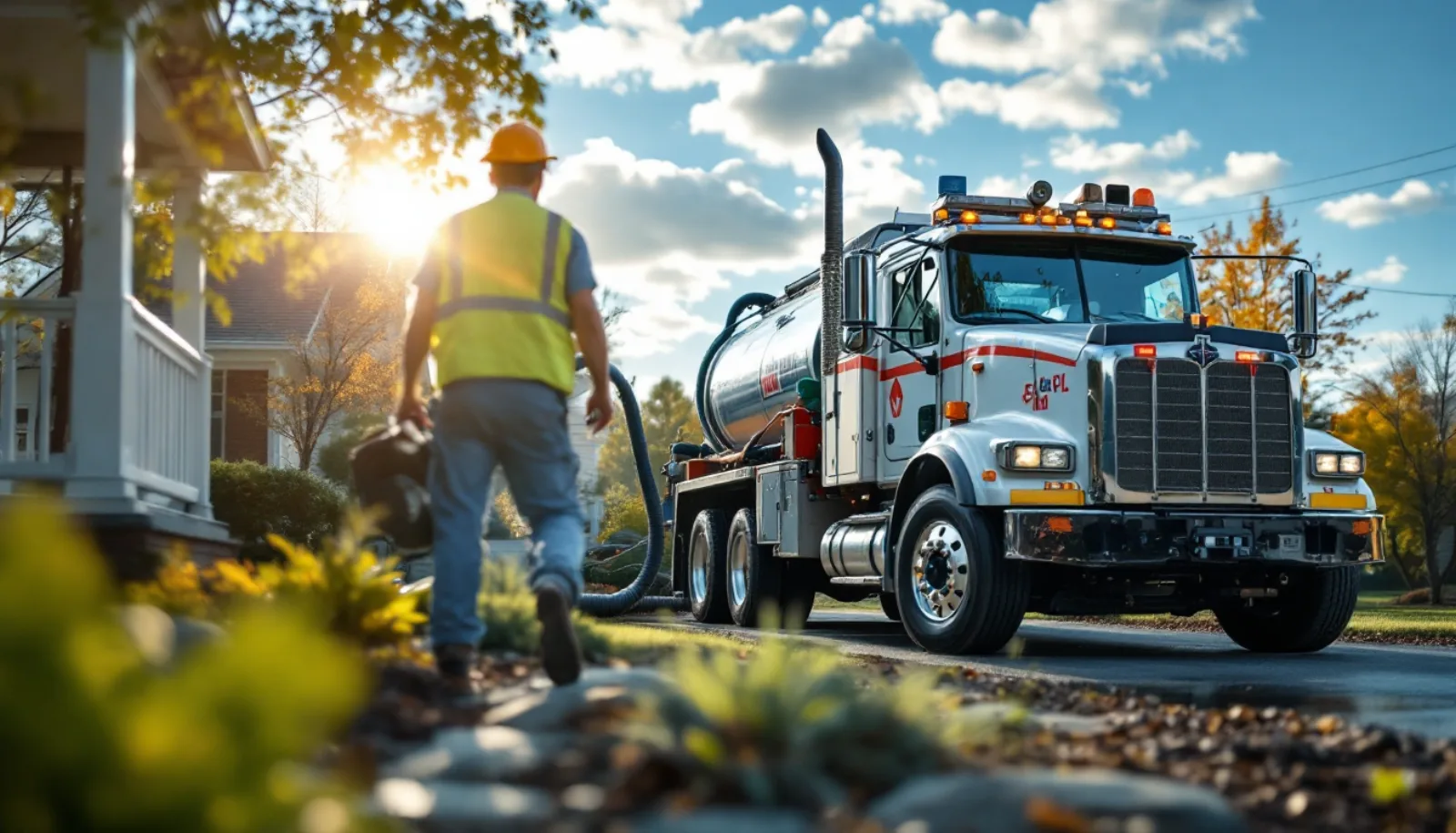 NAWT-certified inspector reviewing septic system at real-estate transfer