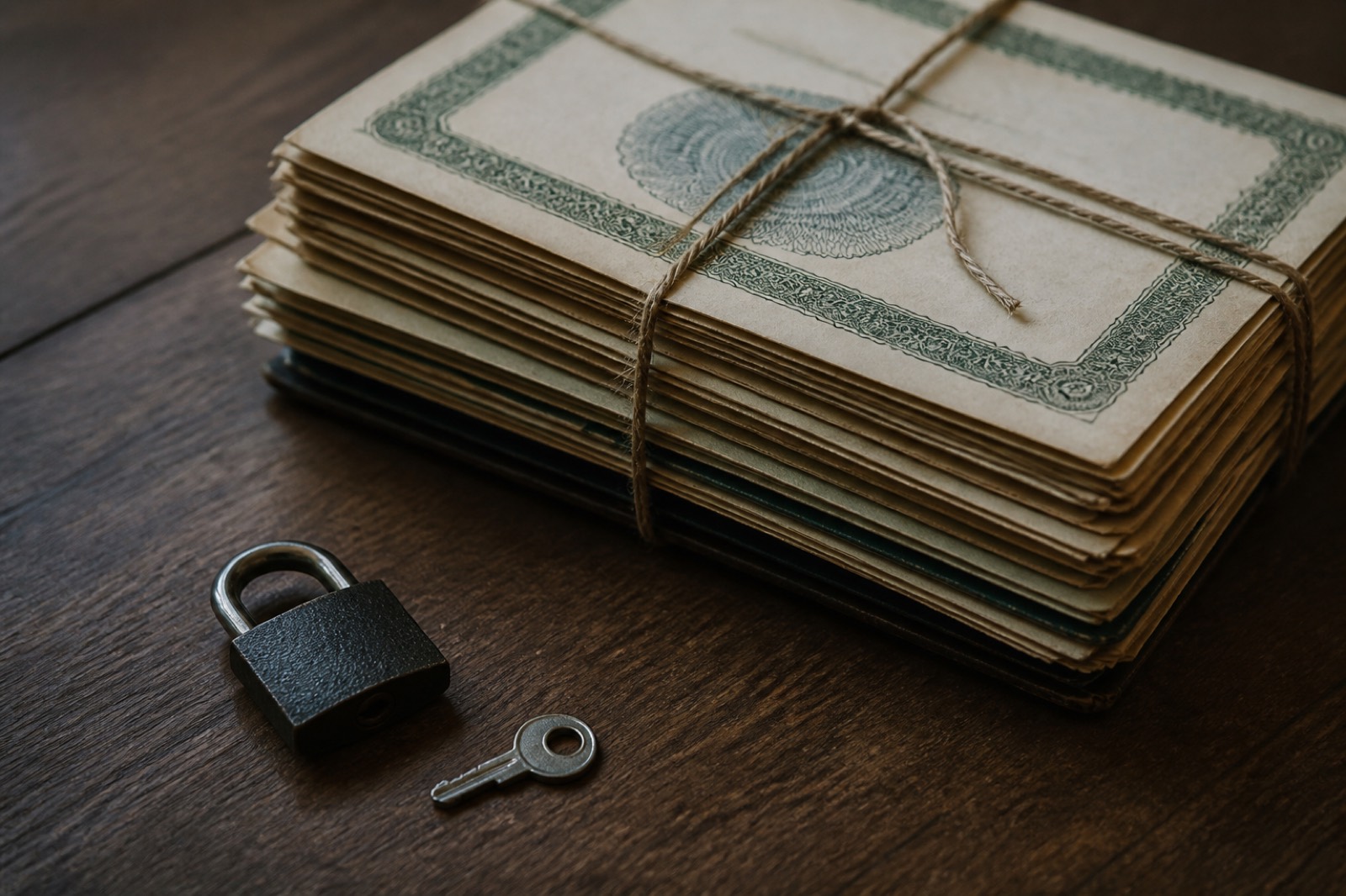 Locked share folders illustrating the marketability discount in 409A valuation methodology