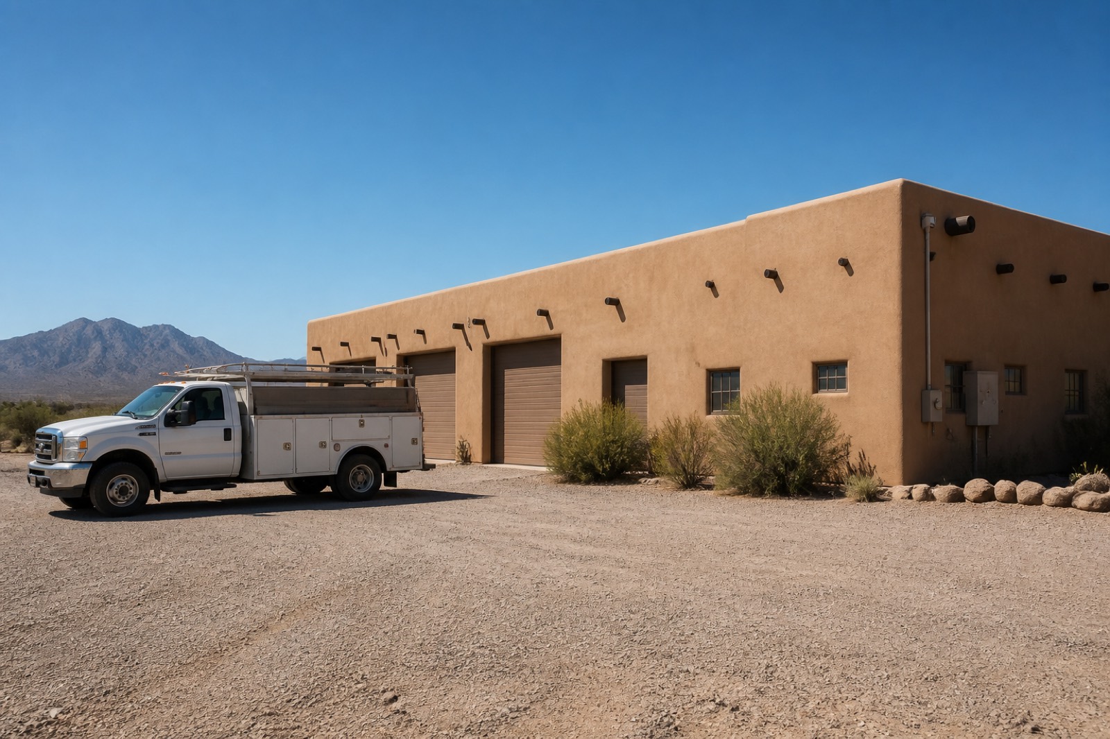 Adobe style industrial building when you sell your business in Albuquerque