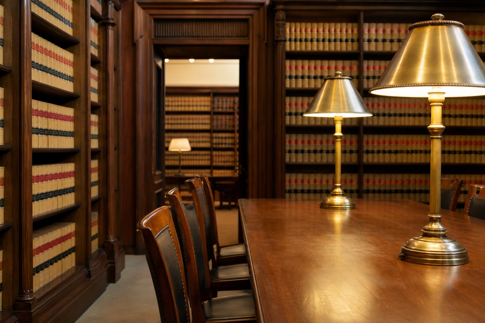 Law library supporting M&A advisory services in Austin