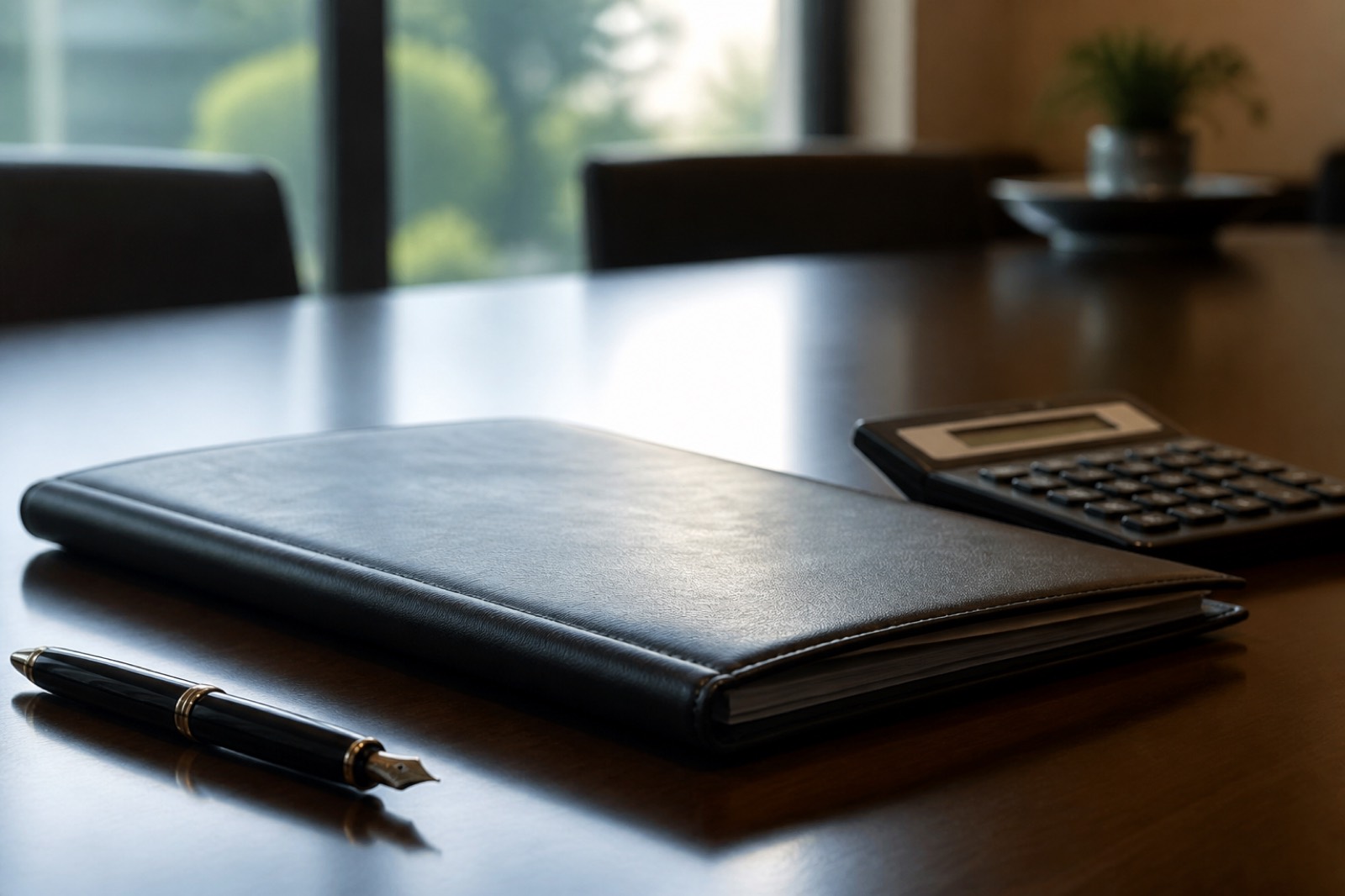 Loan folder and calculator showing financing costs within the cost of acquisition