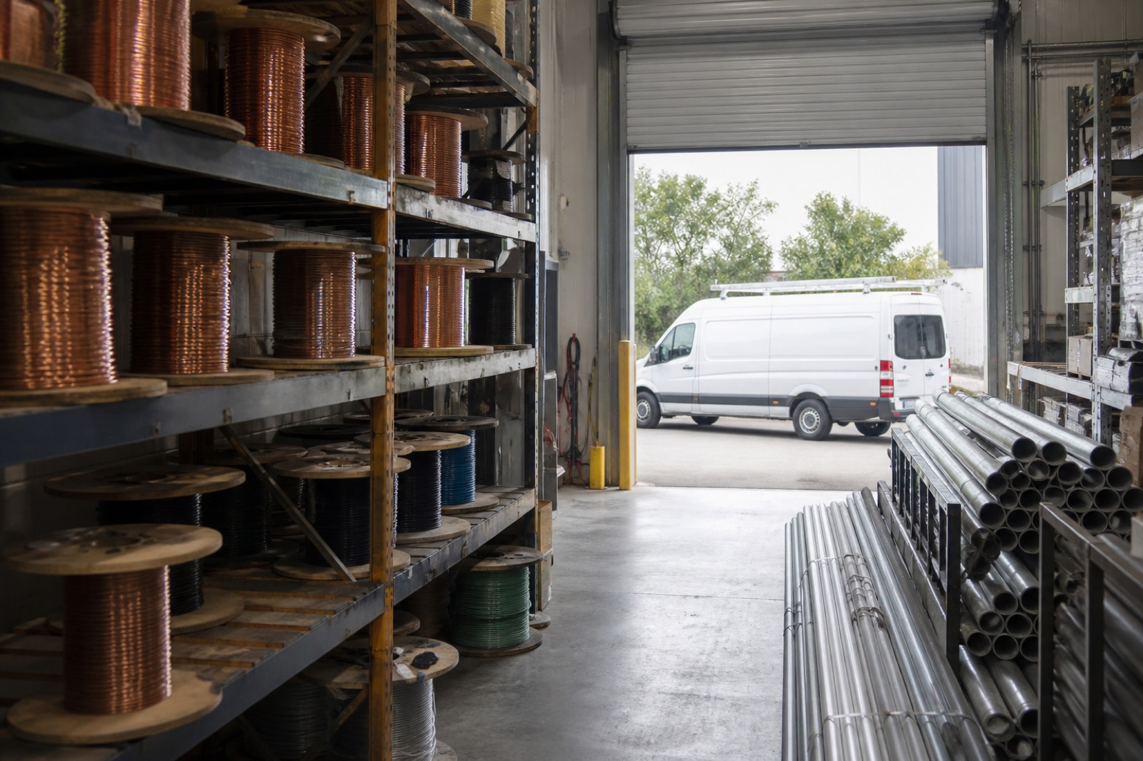 Wire spools and conduit stock that support electrical contractor business valuation