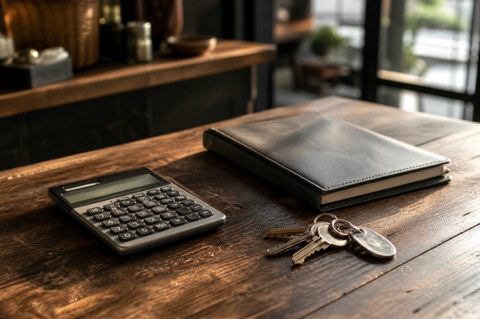 Owner's desk with calculator, the self-valuation step when you sell a business by owner