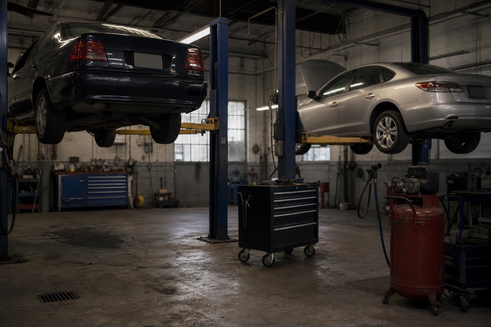 Auto repair bays with lifts, the base for a mechanic shop valuation calculator