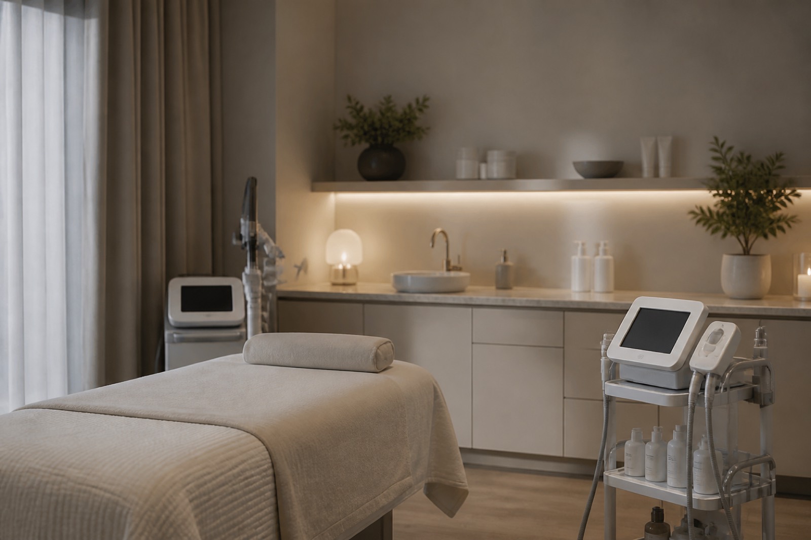 Med spa treatment room used to compare med spa valuation by sub-segment