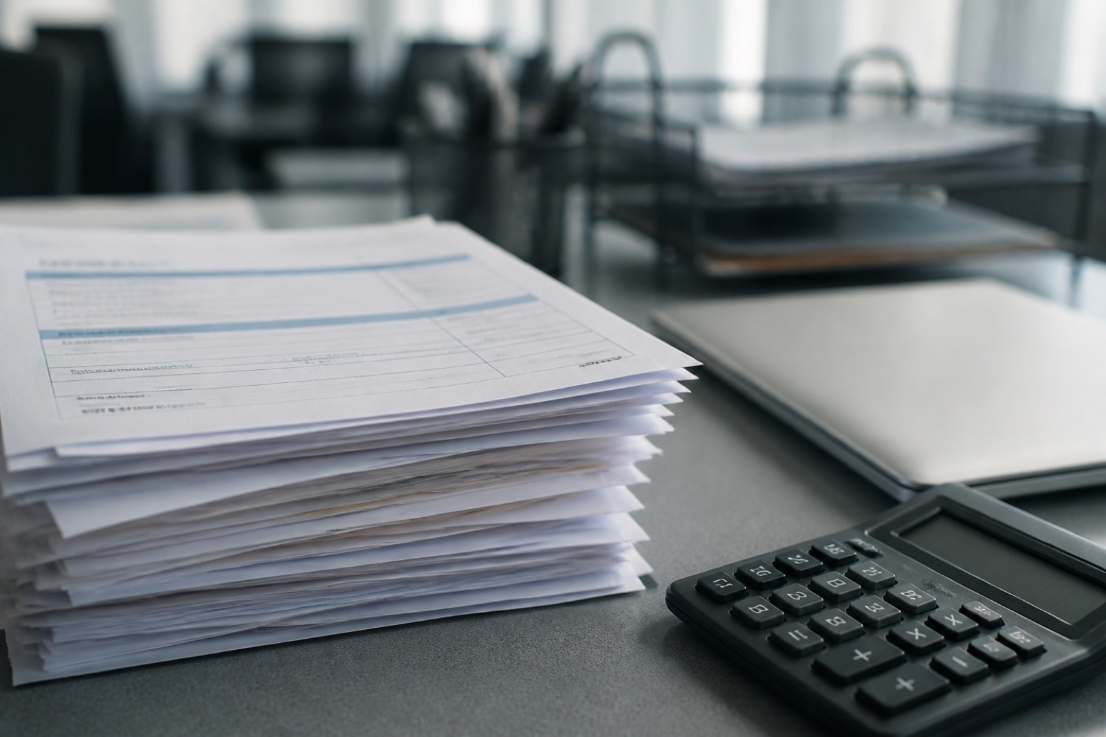 Claim forms and calculator showing the KPIs buyers check in a medical billing company for sale