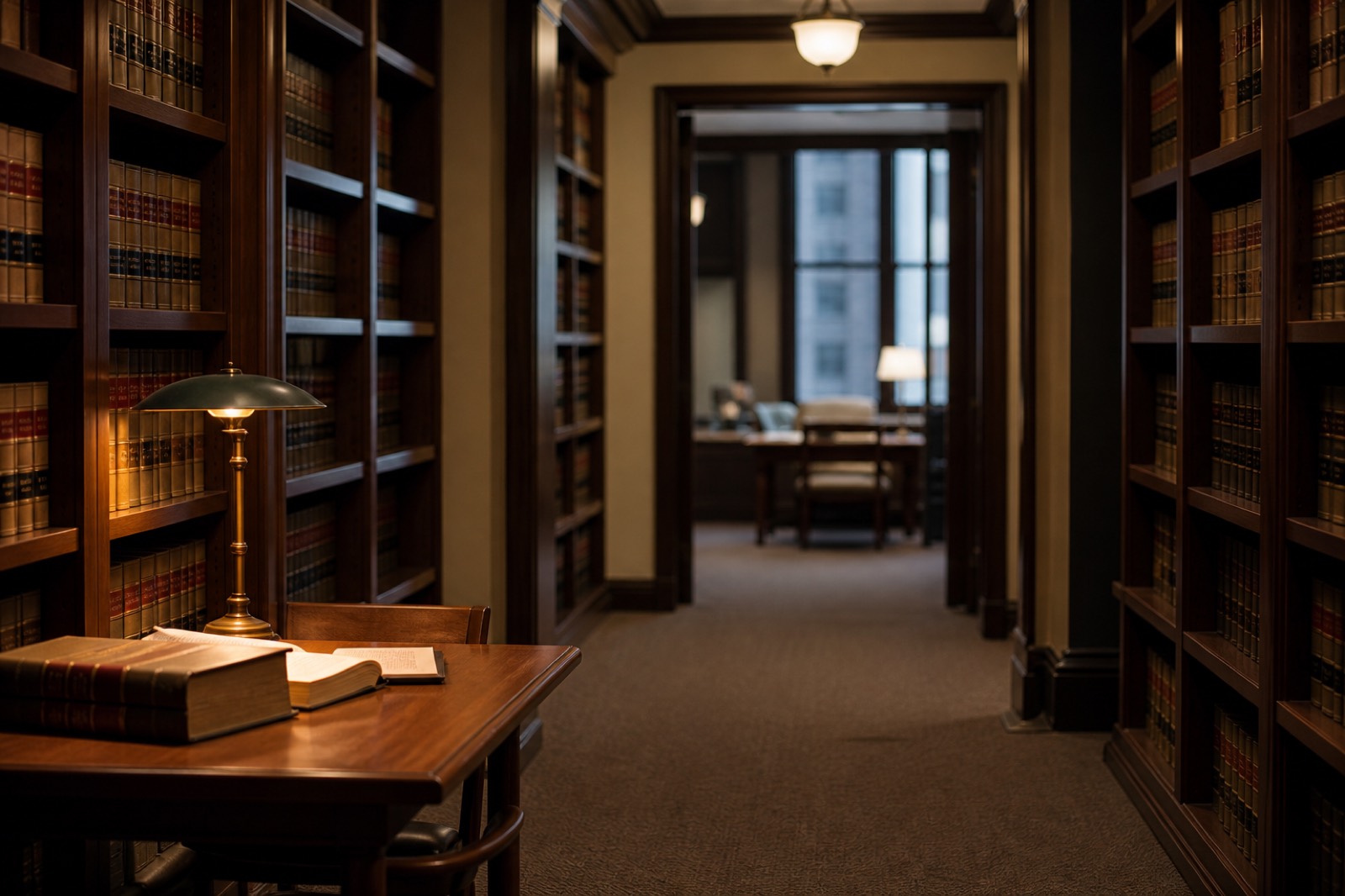 Law office with legal volumes supporting Michigan M&A advisory firms
