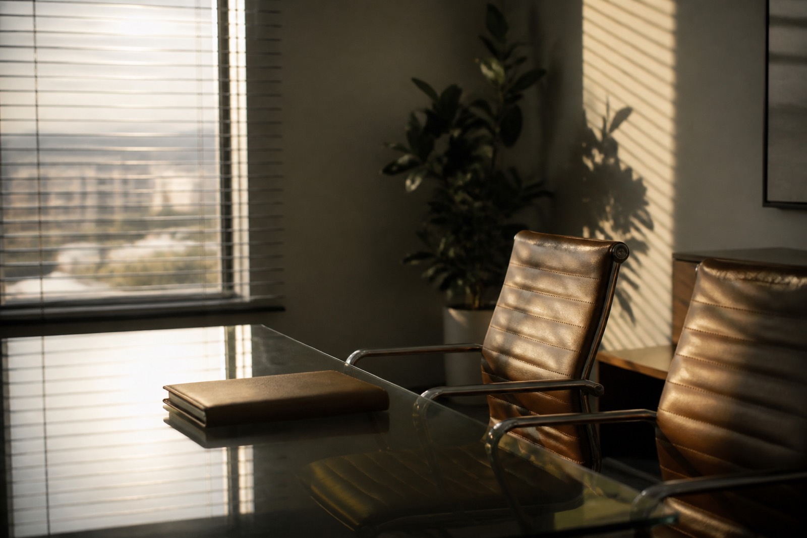 Empty conference room after a broker meeting that did not lead to a deal