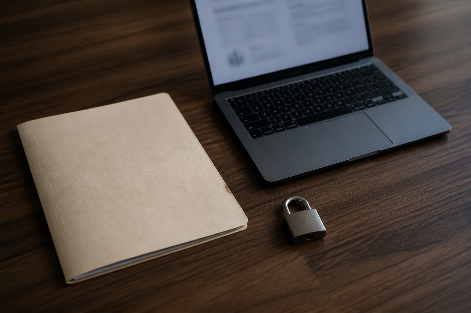 NDA folder and padlock showing the data room steps in online acquisition of a business