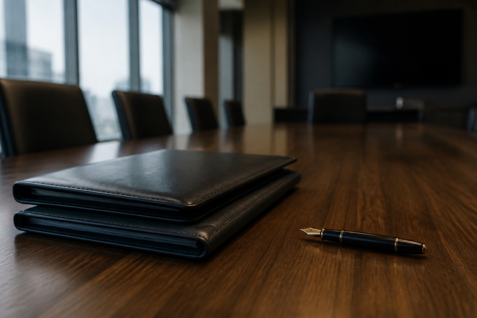 Equity folders on a table, representing rollover equity in a private equity roll up strategy