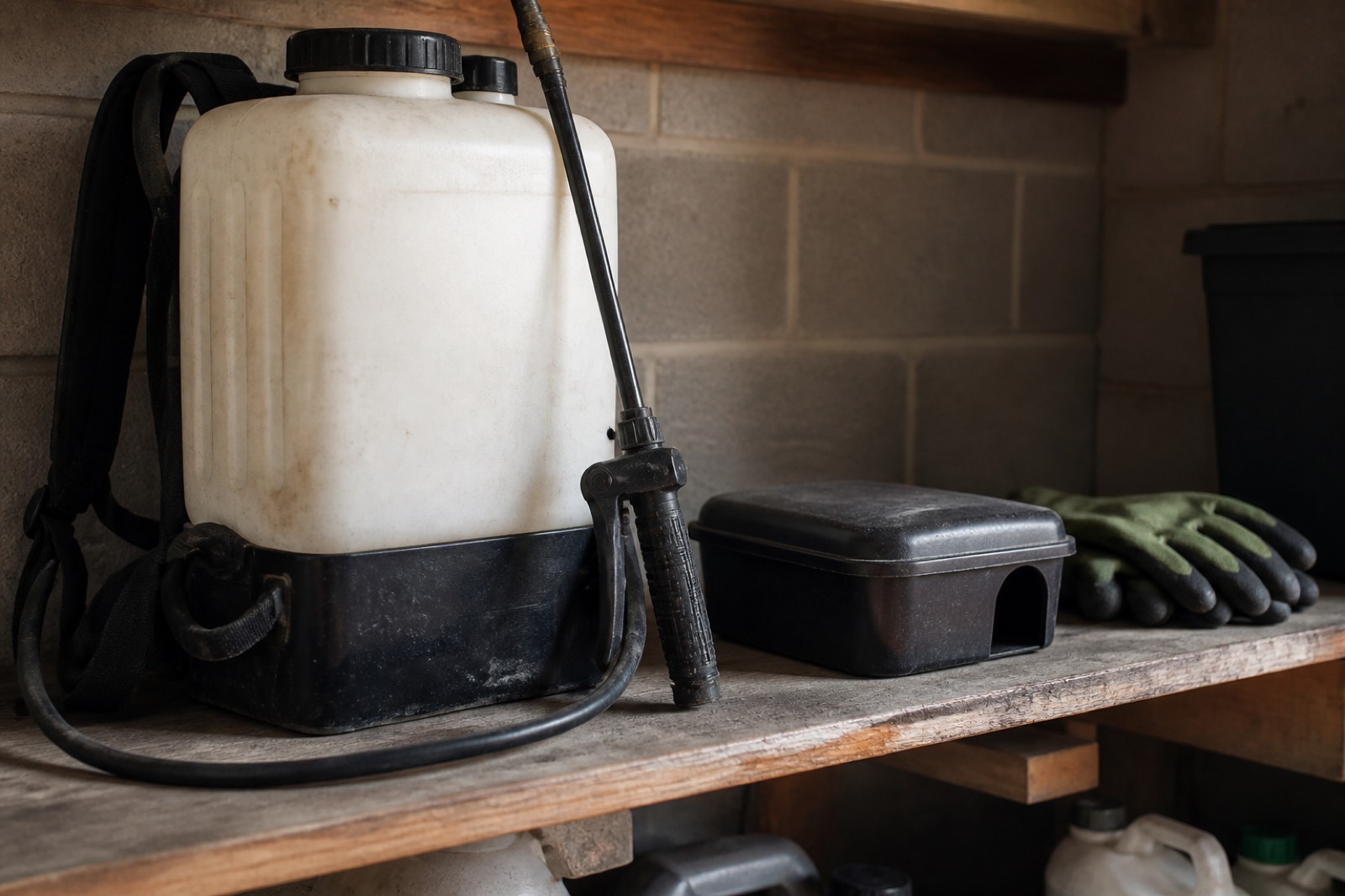 Pest control sprayer and bait station in a small owner operator business valuation