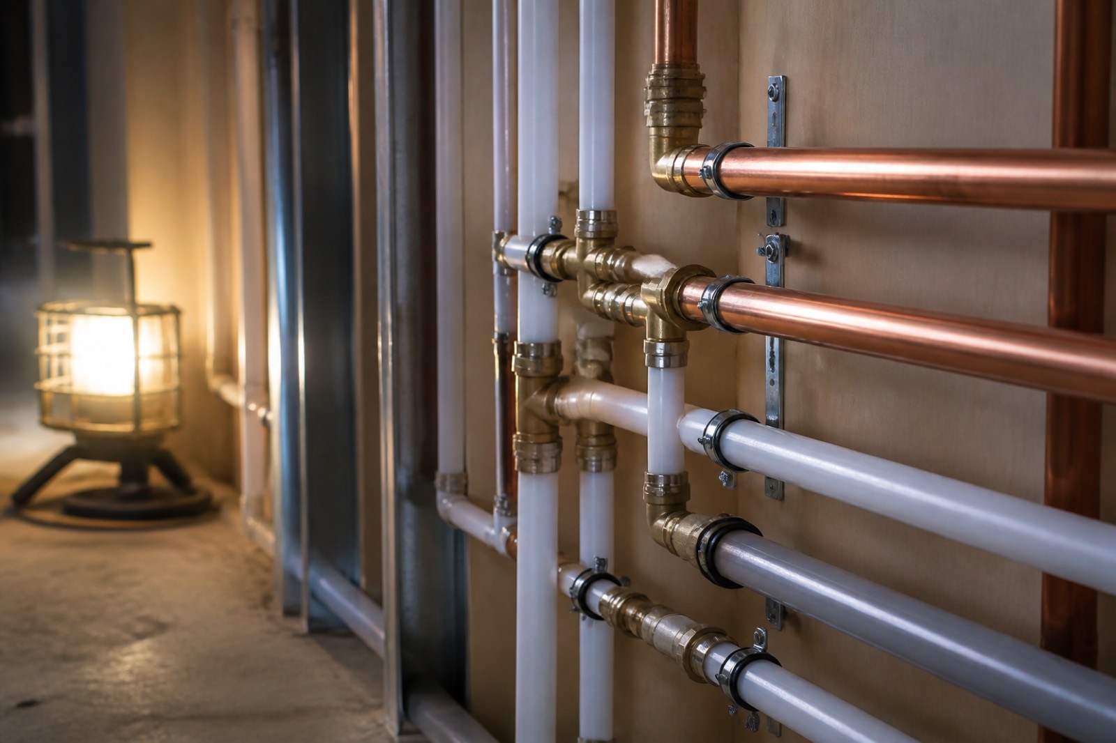 Commercial pipe runs showing segment mix in plumbing contractor worth