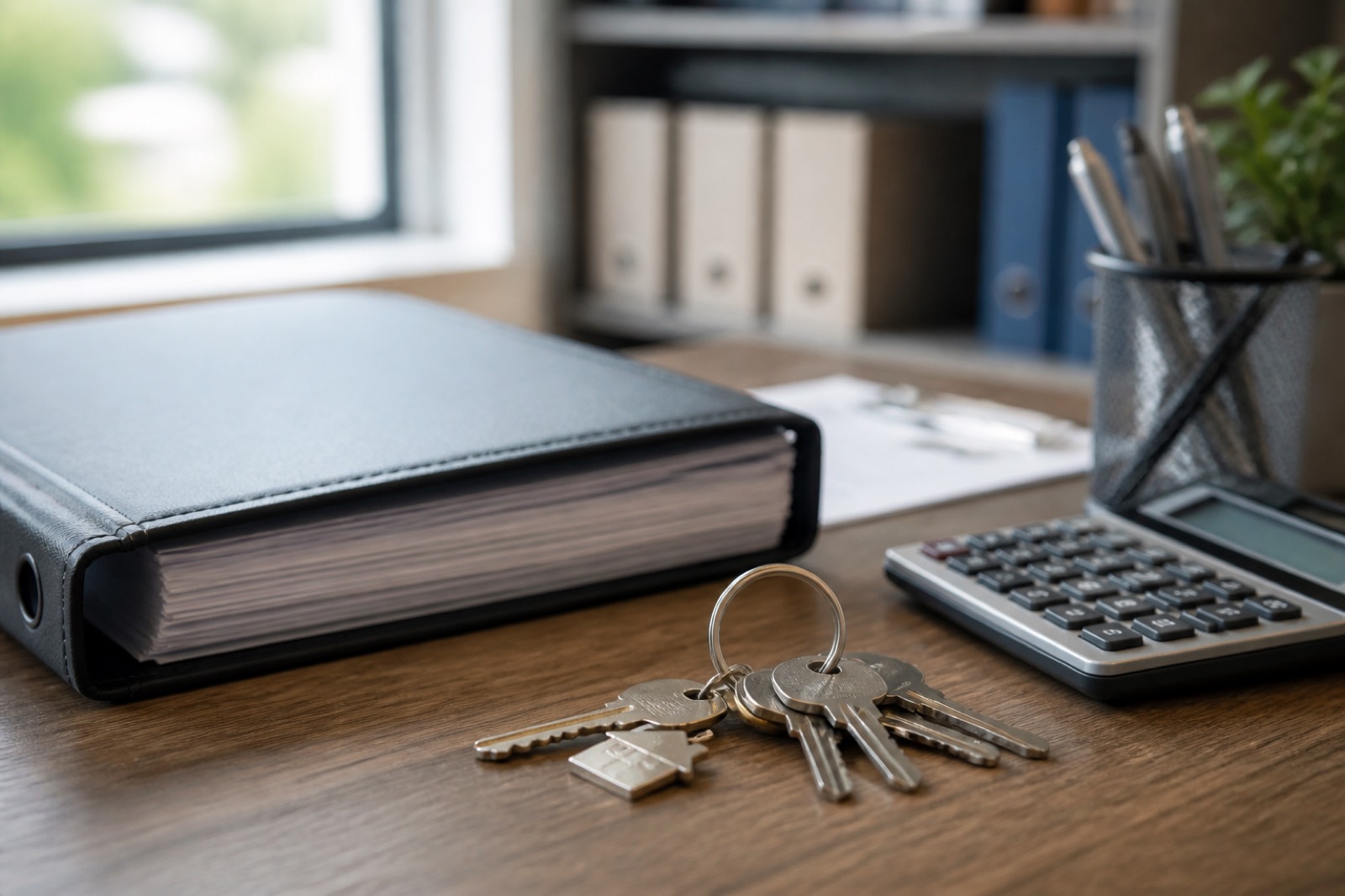 Keys and lease binder showing value drivers a real estate M&A advisor ranks