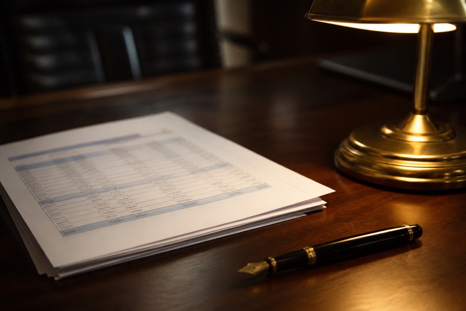 Printed financial report on a desk used to compare valuation methods