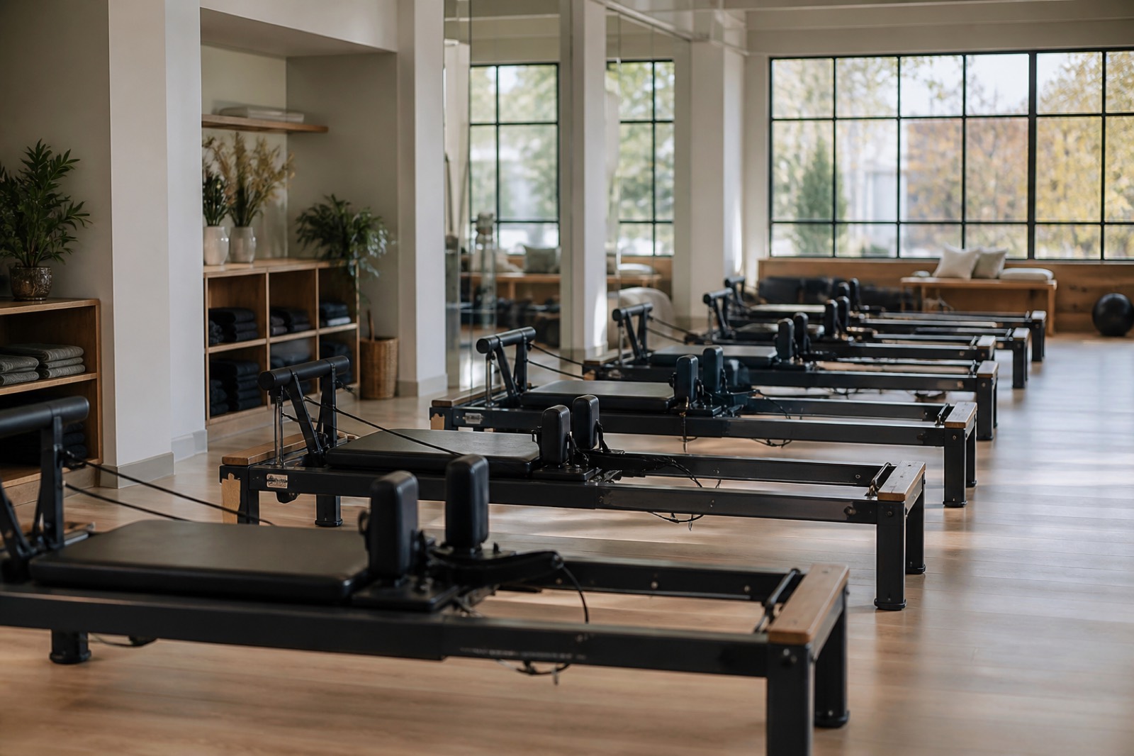 Reformer machines in a studio, the core assets when you sell a Pilates studio