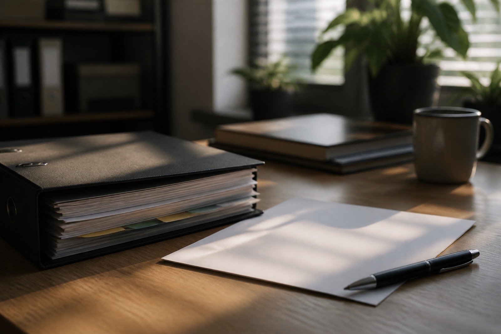 Desk with process binders that support a stronger services company valuation