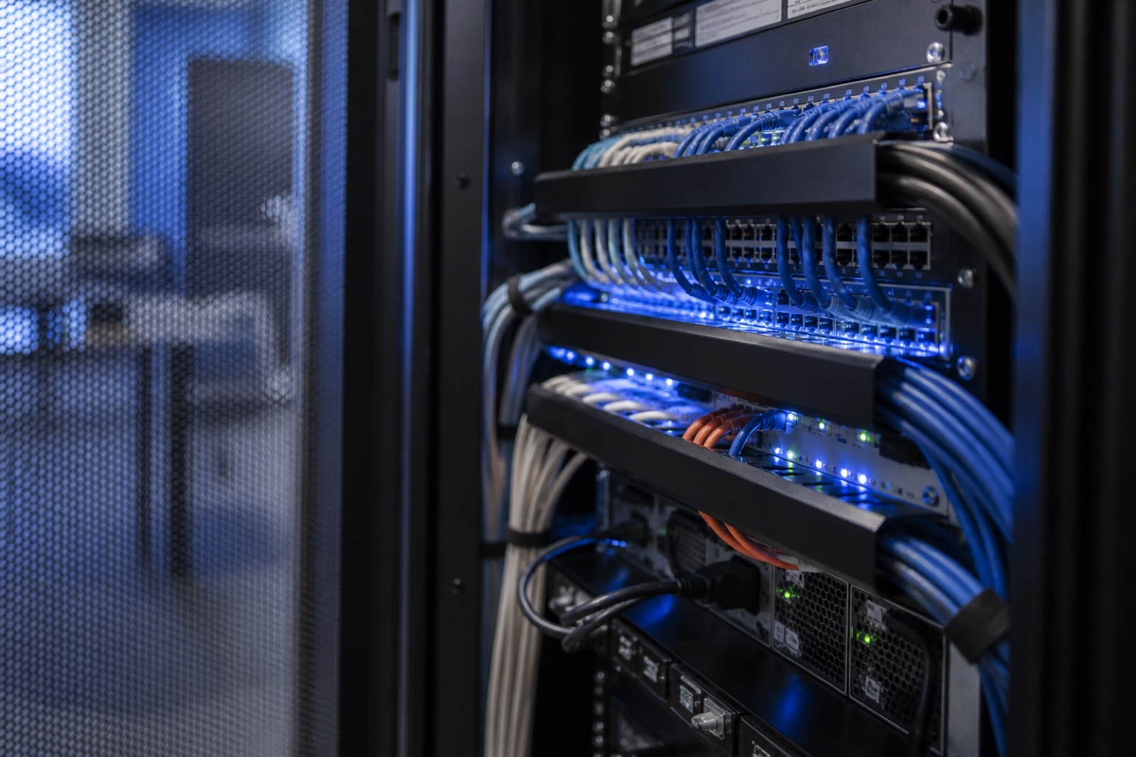 Server rack in the office of a managed services provider preparing to sell