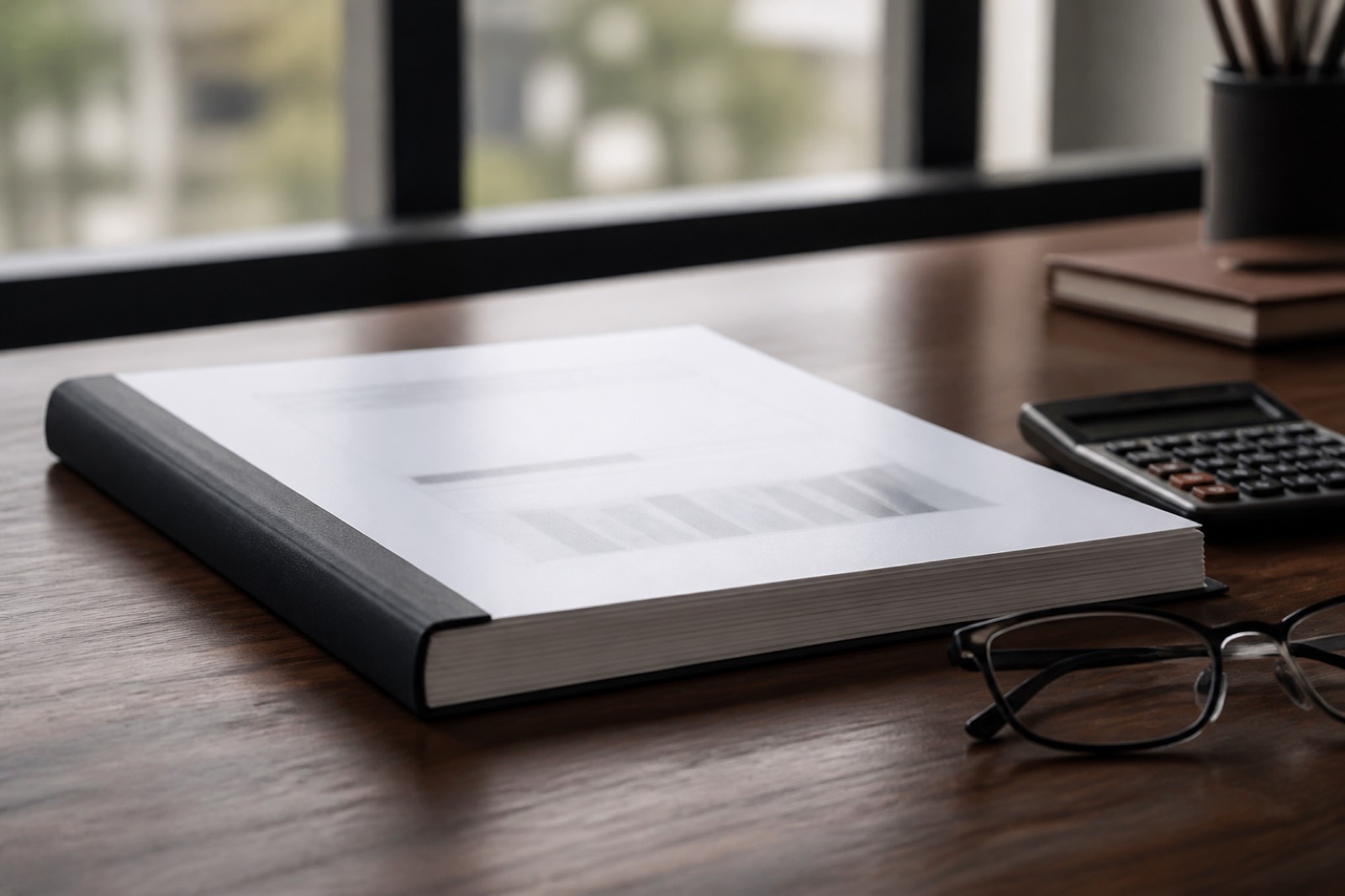 Bound valuation report on a desk from one of the business valuation firms