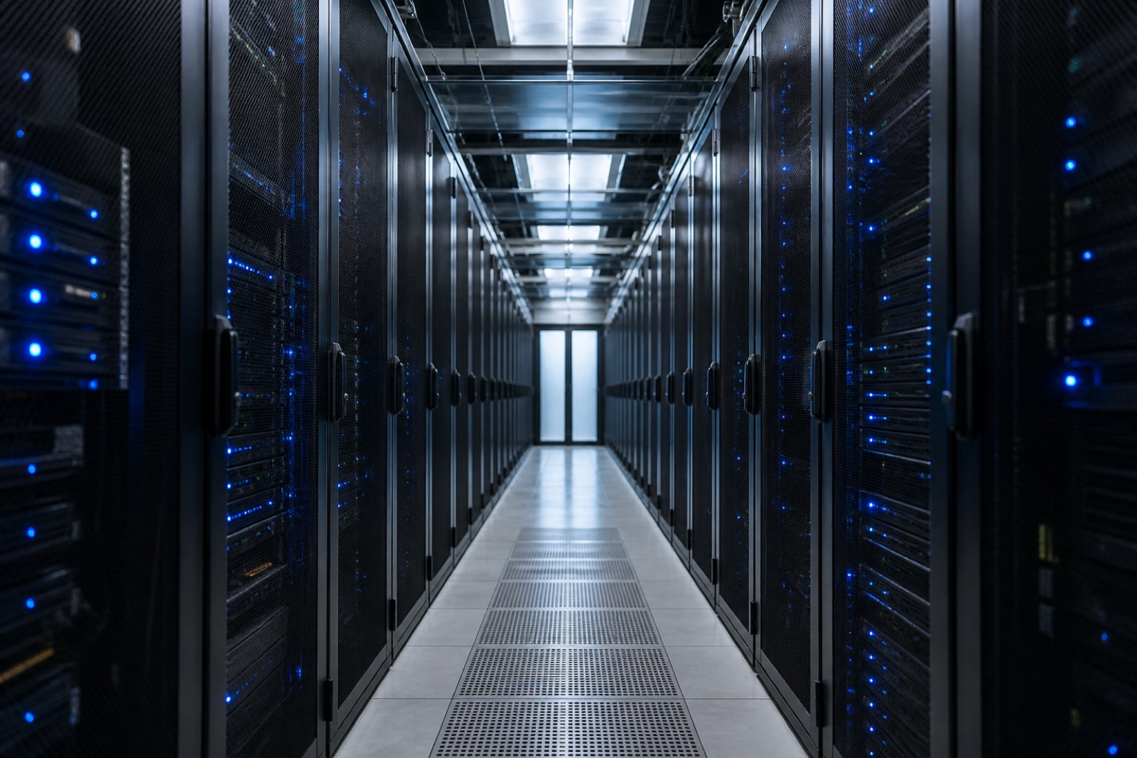 Server room hosting virtual data rooms for M&A due diligence