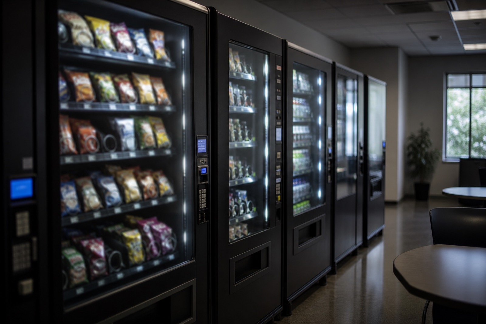 Vending machines in a breakroom, the assets when you buy a vending machine route